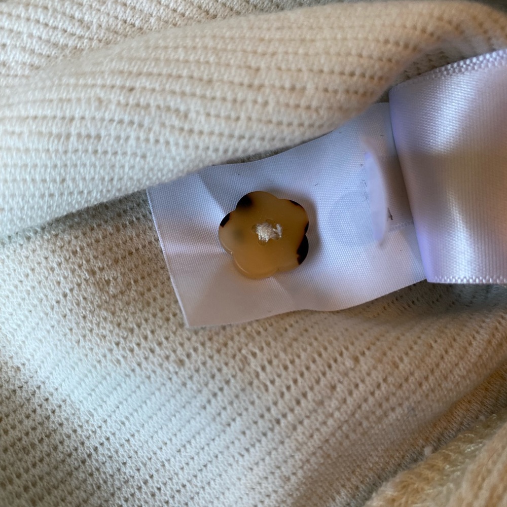 Madewell Ottoman Jacquard Polo Top, Cream - M - Picture 12 of 14